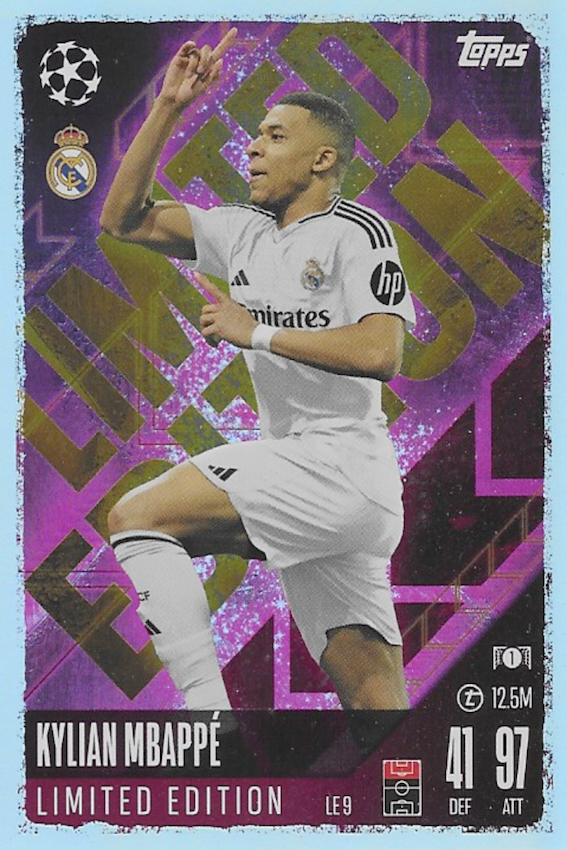 Kylian Mbappe Limited Edition Card Number #LE9 - Topps Match Attax 2024/25