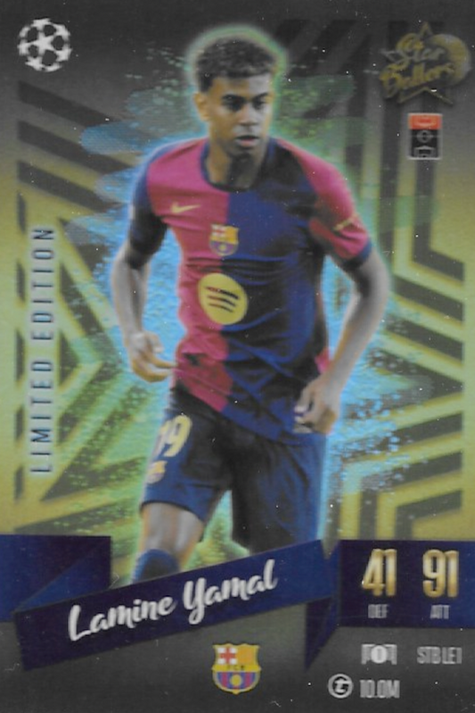 Lamine Yamal - FC Barcelona, 2024-2025 Topps Match Attax Limited Edition "Star Ballers" Card (STB LE1), MGC 9 Graded Slab