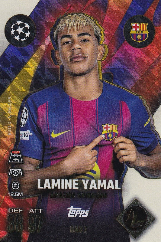 Lamine Yamal Build A Baller Card #BAB7 - Topps Match Attax Extra 25/26 (2025/2026) Amazing Dribbling, FC Barcelona