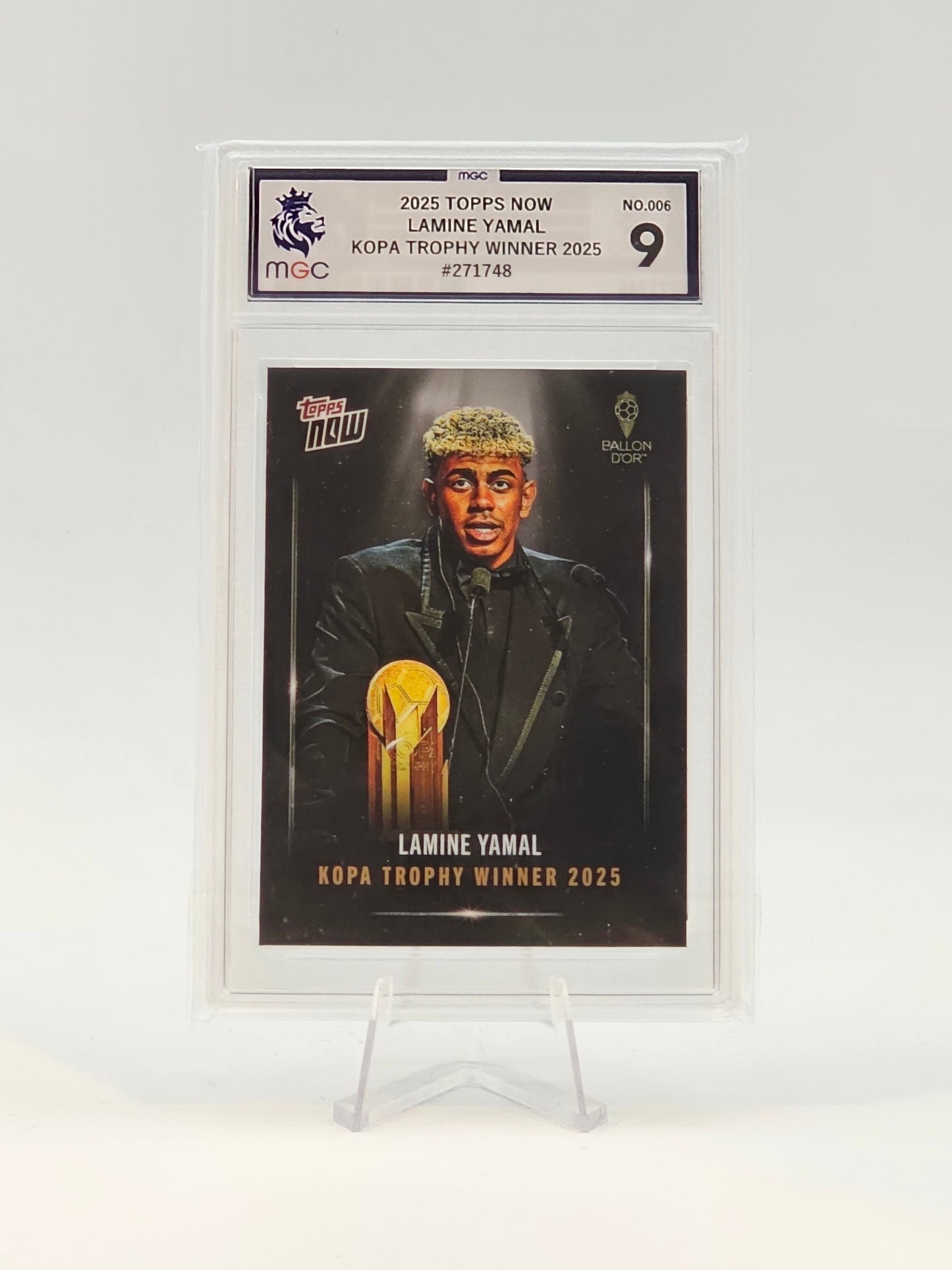 Lamine Yamal MGC 9 2025 Kopa Trophy Winner 2025 Topps Now GRADED Card #006