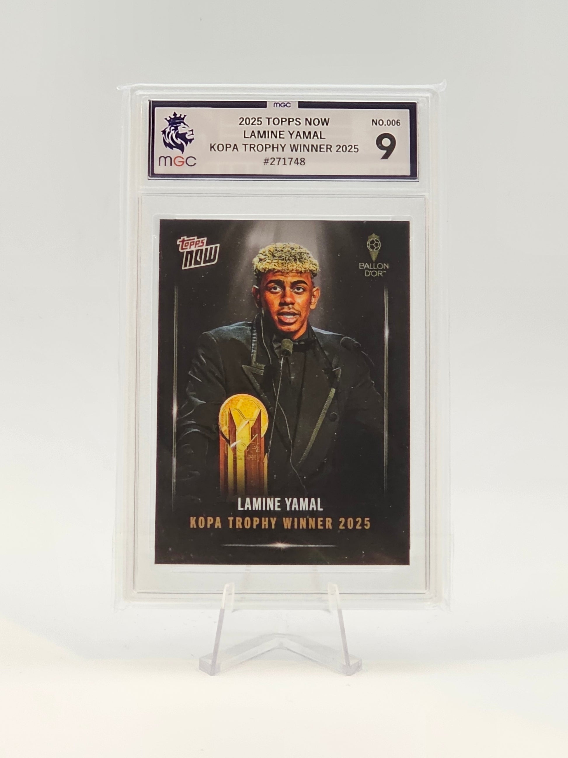 Lamine Yamal MGC 9 2025 Kopa Trophy Winner 2025 Topps Now GRADED Card #006