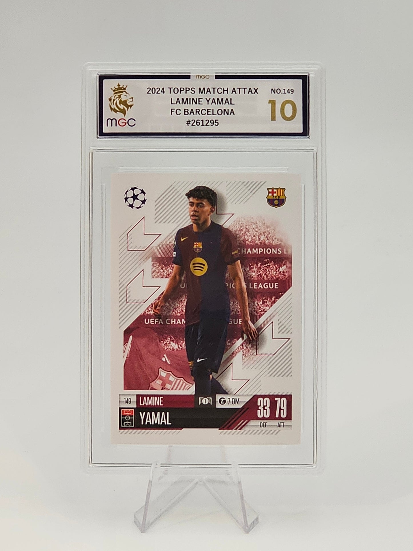 Lamine Yamal Base Card 149 - Topps MATCH ATTAX 2024 2025 - MGC Graded 10 (Majesty Grading Company) 261295