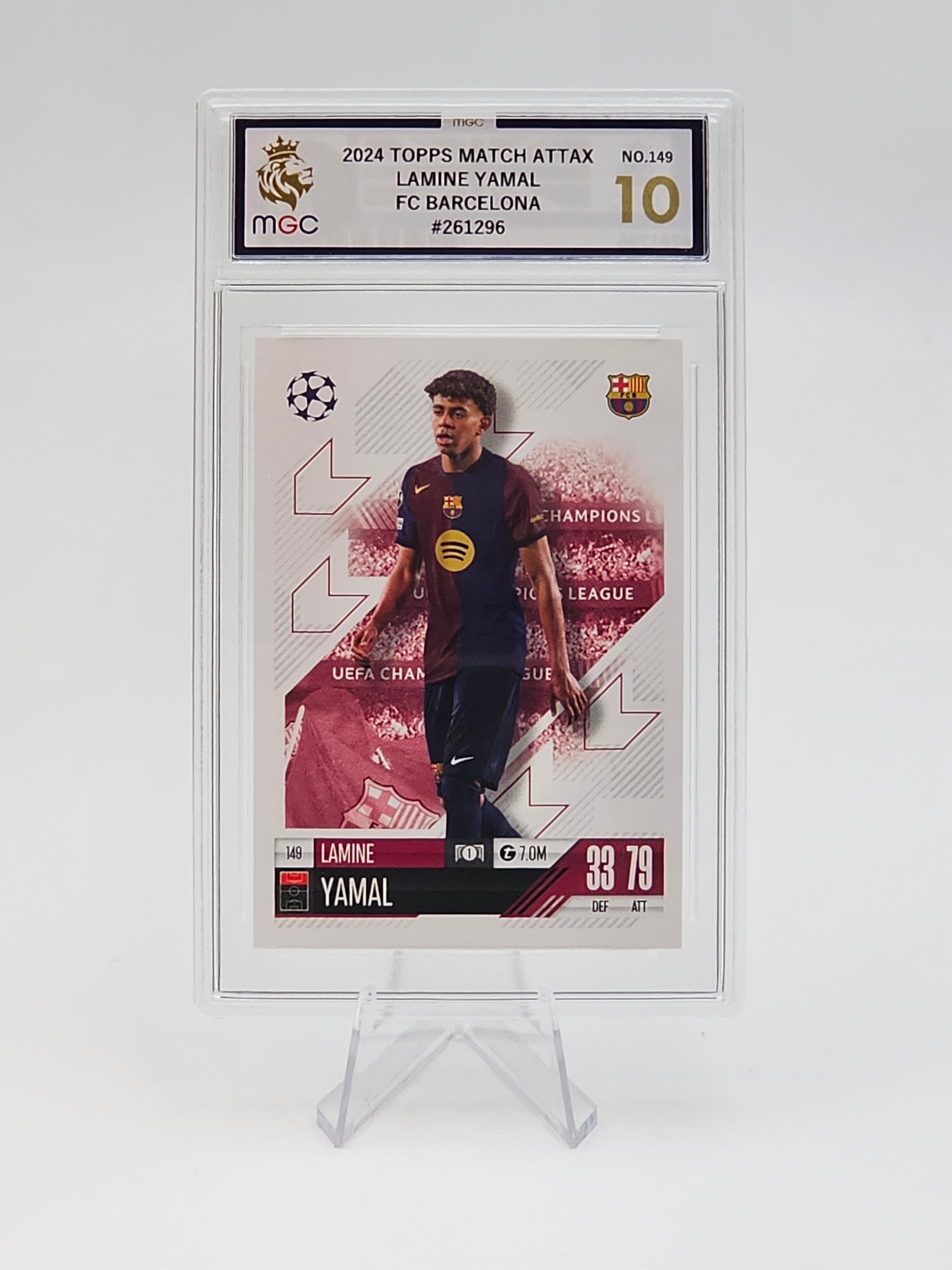 Lamine Yamal Base Card 149 - Topps MATCH ATTAX 2024 2025 - MGC Graded 10 (Majesty Grading Company) 261296