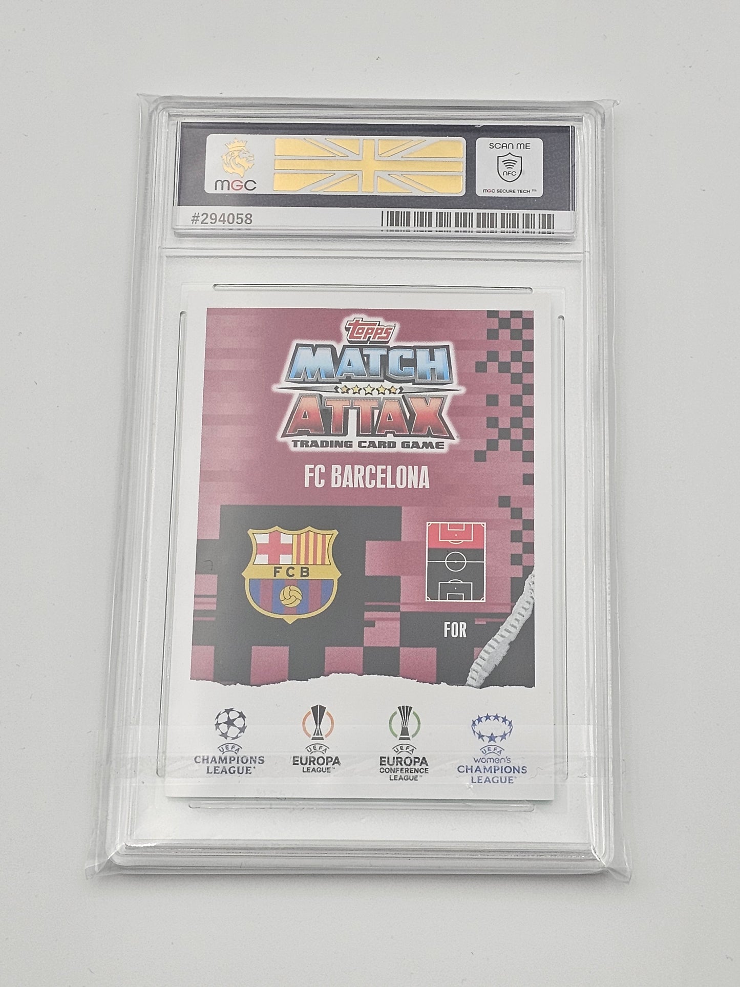 Lamine Yamal ROOKIE MGC 10 Gem Mint - Green Emerald Breakthrough Baller #221 Match Attax Extra 23/24 - back