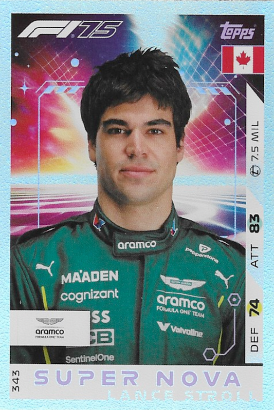Lance Stroll Super Nova Card #343 - Topps Turbo Attax 2025 F1 (FORMULA ONE)