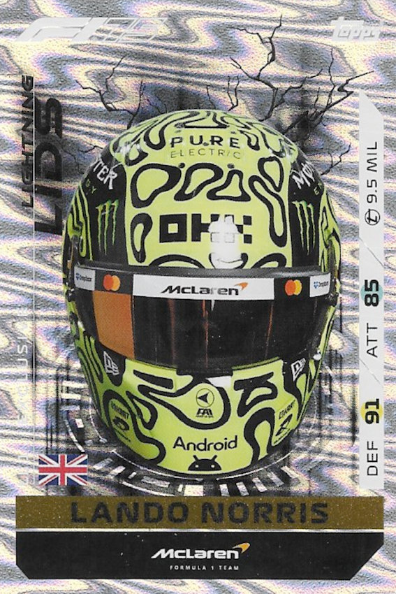 Lando Norris Lightning Lids Card #LL1 - Topps Turbo Attax 2025 F1 (FORMULA ONE) 