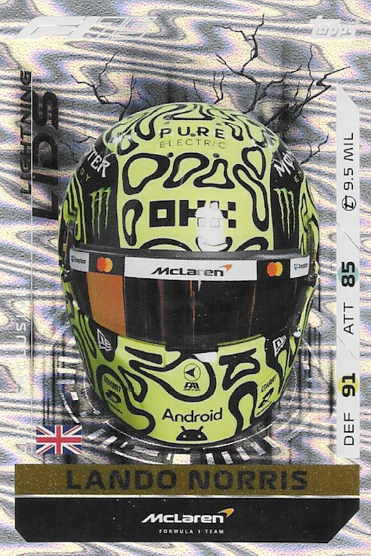 Lando Norris Lightning Lids Card #LL1 - Topps Turbo Attax 2025 F1 (FORMULA ONE) 