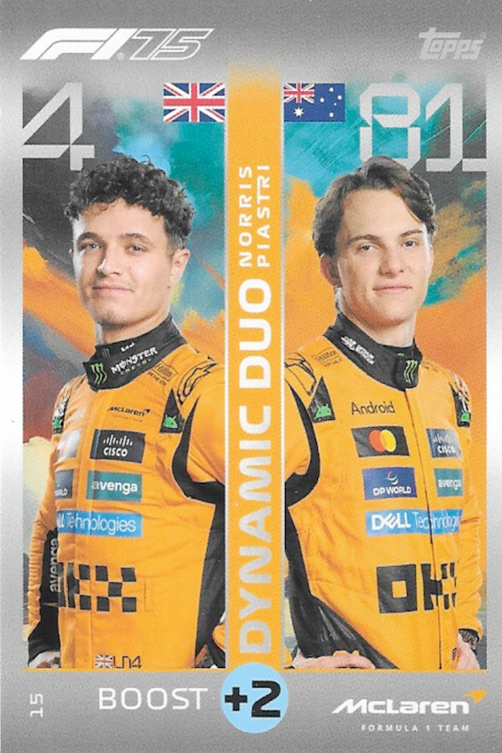 Lando Norris/Oscar Piastri (McLaren) Card #15 - Topps F1 Turbo Attax 2025