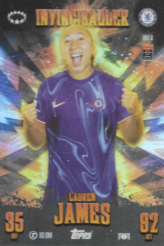 Lauren James Invinciballer Card #INV4 | Match Attax Extra 24/25 Graded MGC 9