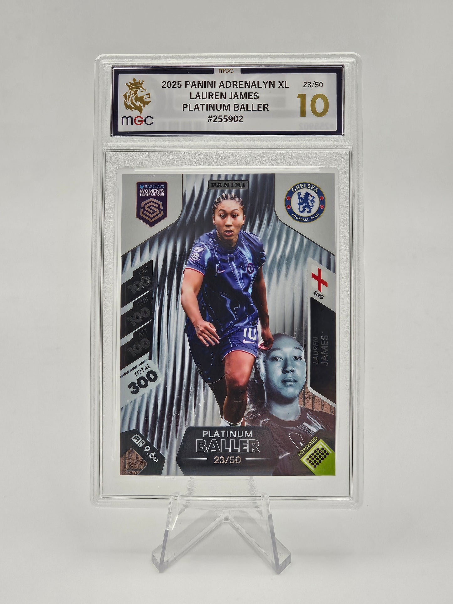 Lauren James Platinum Baller Numbered Card 23/50 - 2025 Women's Super League Adrenalyn XL By Panini (MGC 10 Graded)