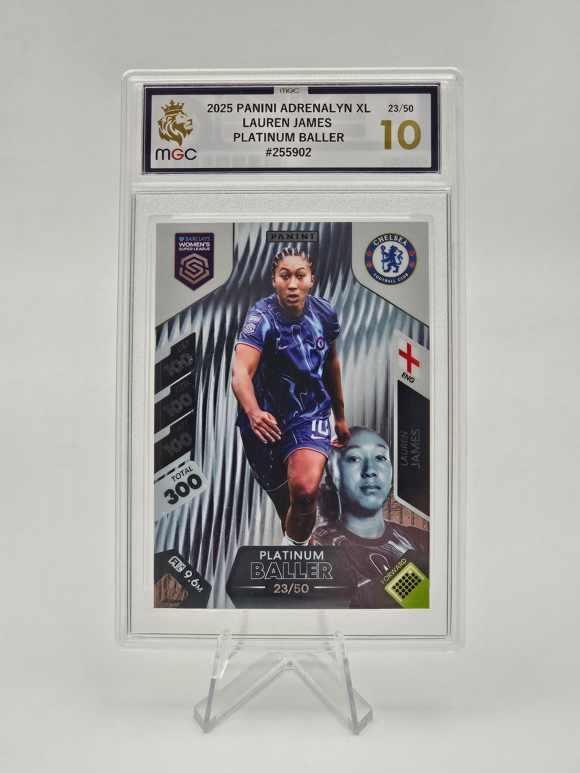 Lauren James Platinum Baller Numbered Card 23/50 - 2025 Women's Super League Adrenalyn XL By Panini (MGC 10 Graded)