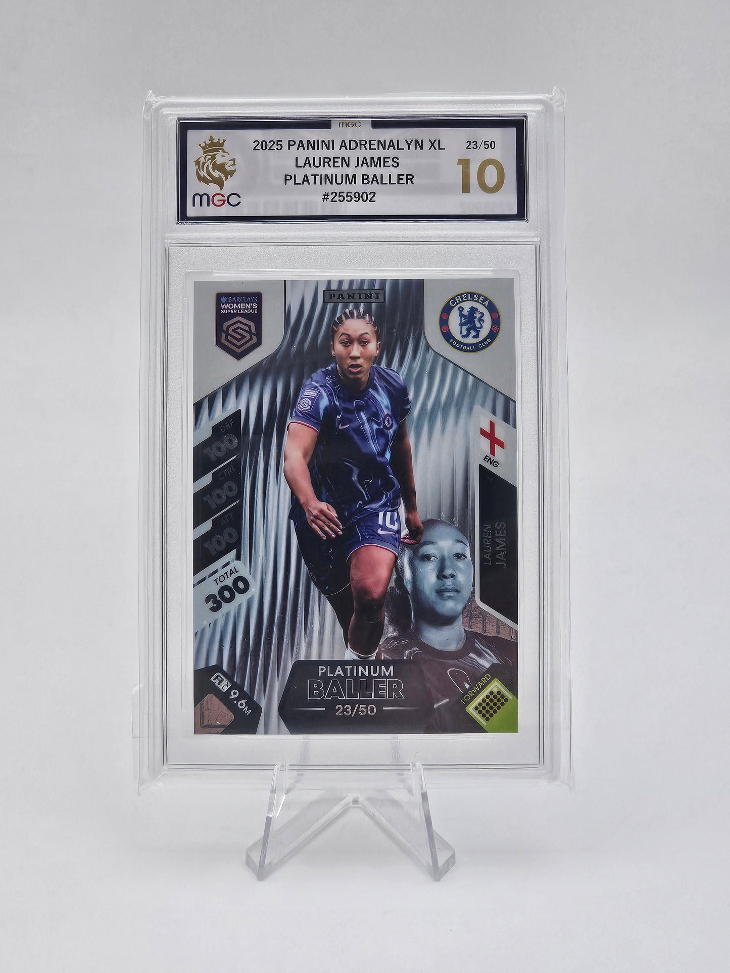 Lauren James Platinum Baller Numbered Card 23/50 - 2025 Women's Super League Adrenalyn XL By Panini (MGC 10 Graded)