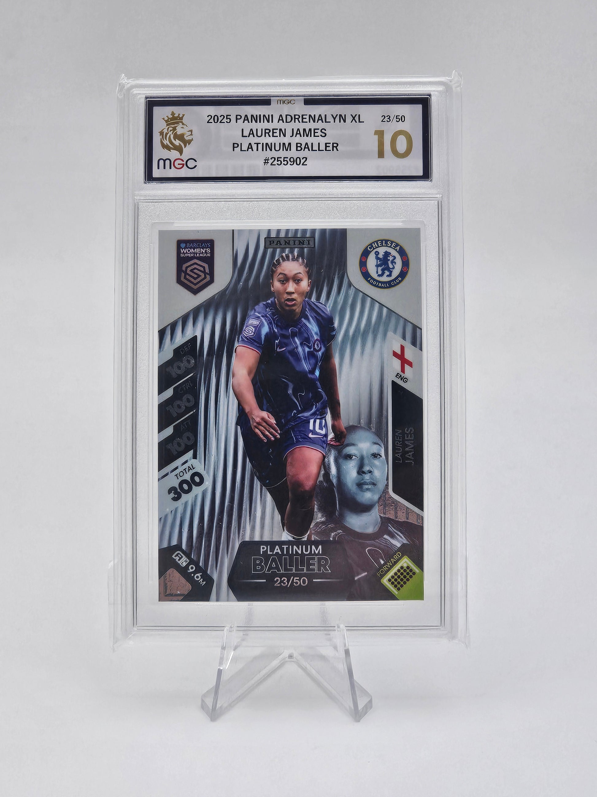 Lauren James Platinum Baller Numbered Card 23/50 - 2025 Women's Super League Adrenalyn XL By Panini (MGC 10 Graded)