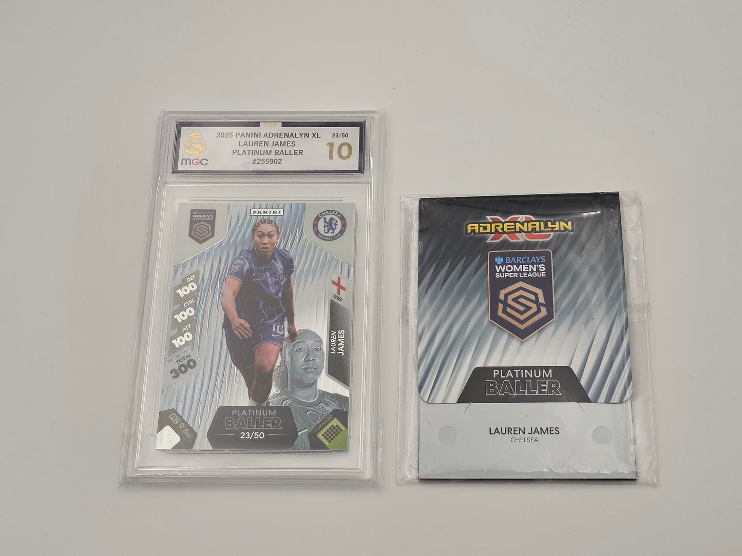 Lauren James Platinum Baller Numbered Card 23/50 - 2025 Women's Super League Adrenalyn XL By Panini (MGC 10 Graded)