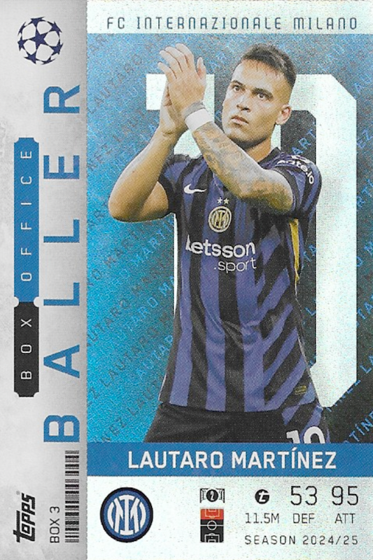 Lautaro Martinez Box Office Baller Card #BOX3 - Topps MATCH ATTAX EXTRA 2024/25