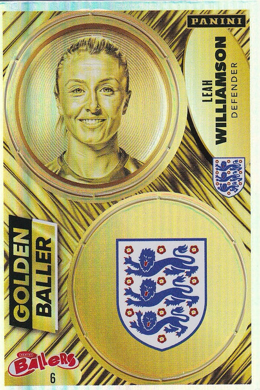 Leah Williamson Golden Baller Card #6 - Panini Ballers England Edition