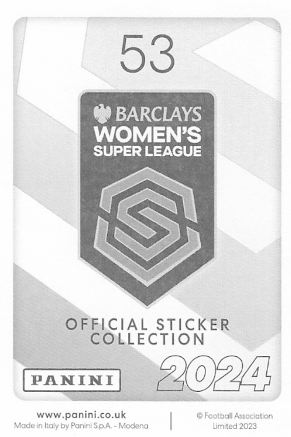 Leah Williamson Panini WSL Sticker Number 53 (Barclays Women's Super League 2024)