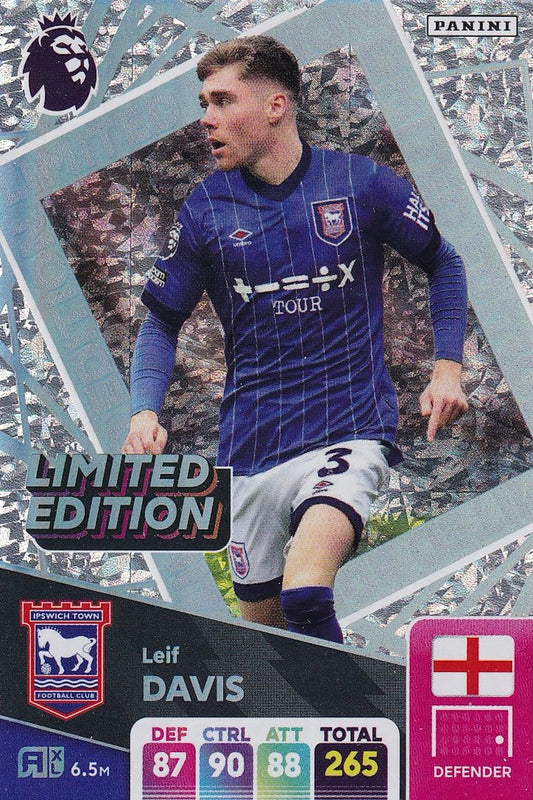 Leif Davis Limited Edition Card, Adrenalyn XL 2025 Panini Premier League, Ipswich Town