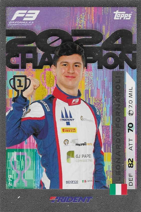 Leonardo Fornaroli, Topps F1 Turbo Attax 2025, F3 2024 Champion Card, #279
