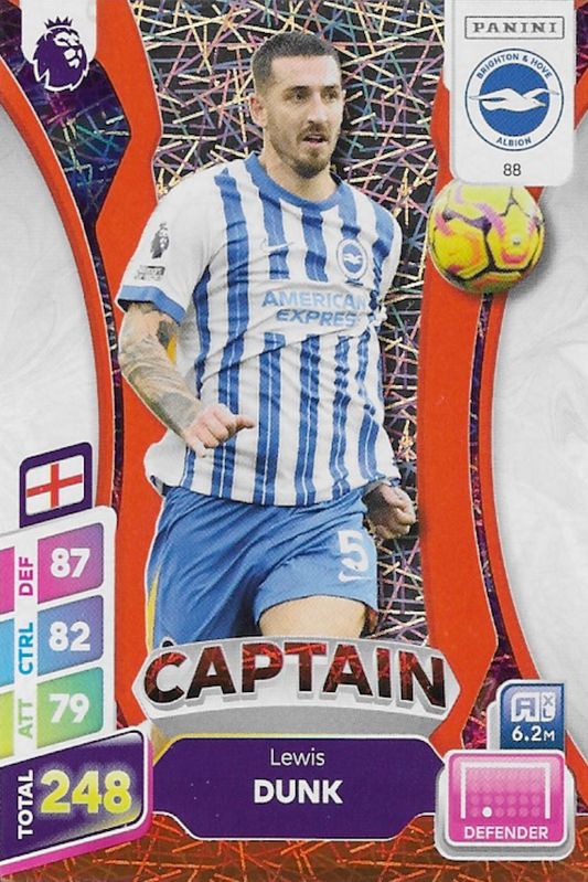 Lewis Dunk Orange Parallel Captain Card #88 - Panini Adrenalyn XL PLUS 2025 Premier League (Brighton)