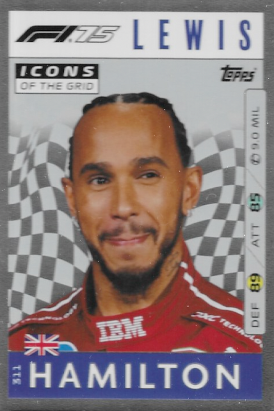 Lewis Hamilton Icons of the Grid Trading Card #311 - 2025 Topps Turbo Attax Formula One (MGC 8 Graded)
