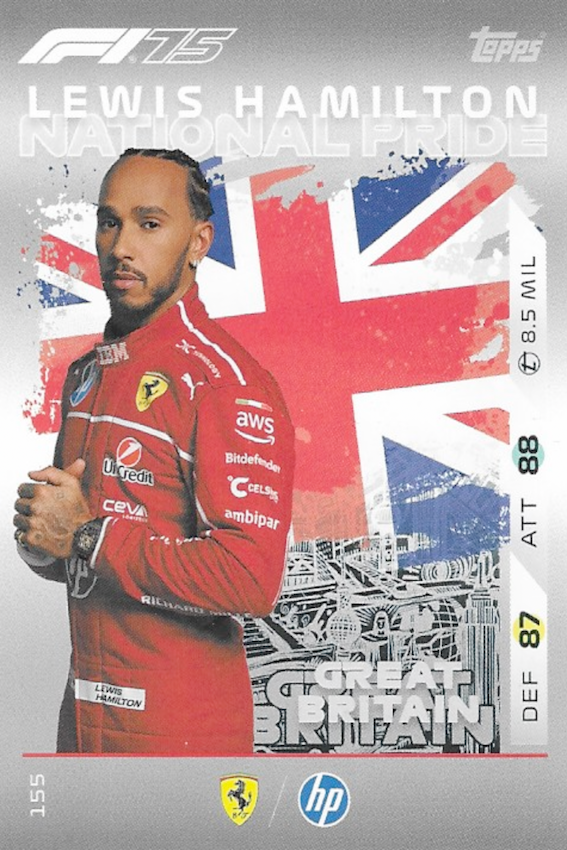 Lewis Hamilton, Topps F1 Turbo Attax 2025 Formula One, 155, National Pride Ferrari Card
