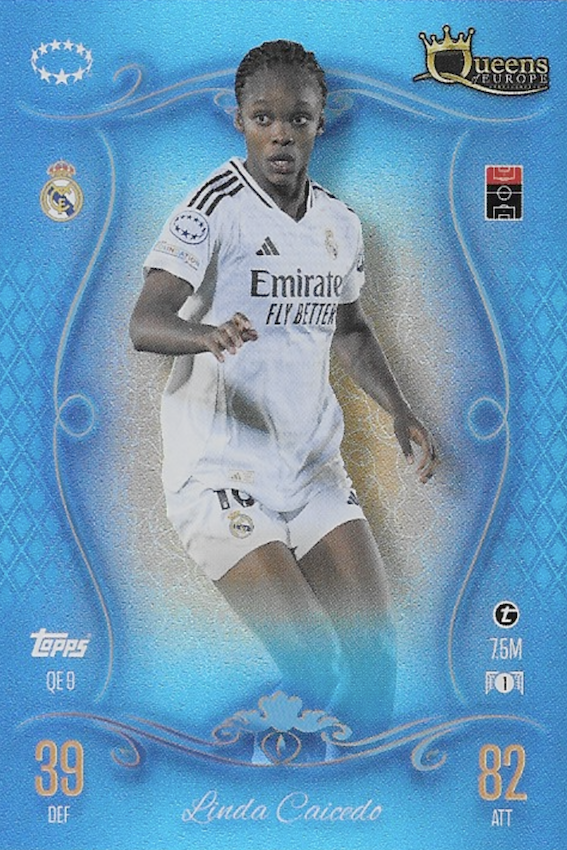 Linda Caicedo Queens of Europe QE9 Card - Topps Match Attax 24/25 (2024/2025) - Real Madrid C.F