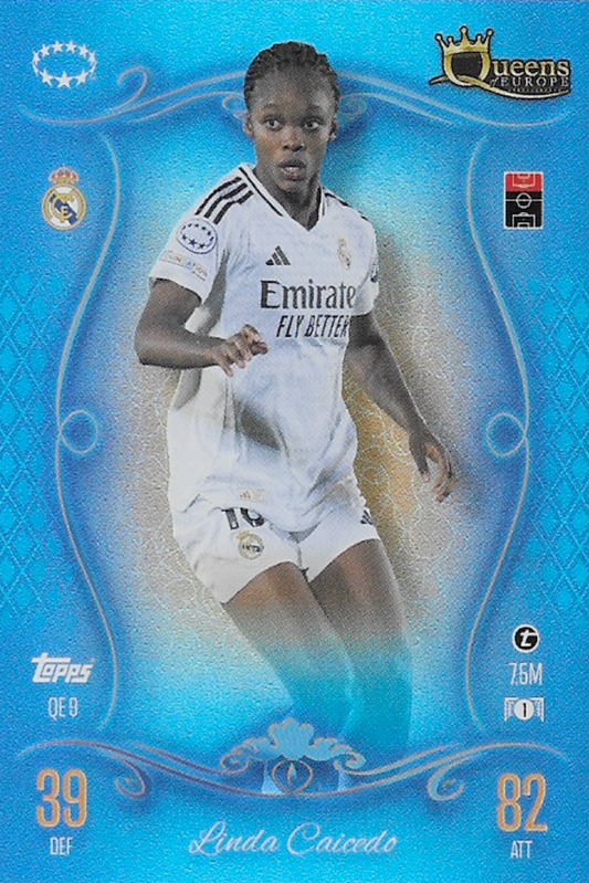 Linda Caicedo Queens of Europe QE9 Card - Topps Match Attax 24/25 (2024/2025) - Real Madrid C.F