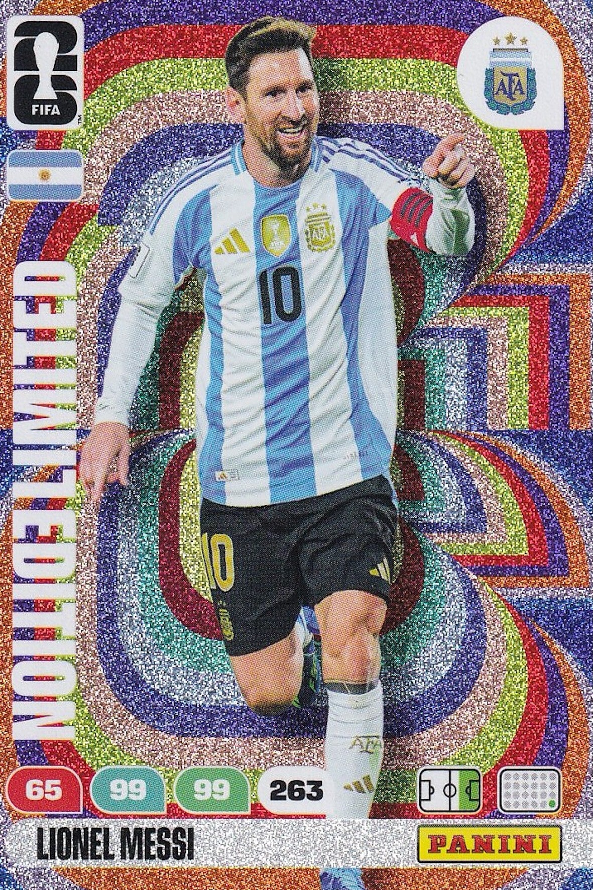 Lionel Messi Limited Edition Card - FIFA WORLD CUP 2026 - Panini Adrenalyn XL - Argentina