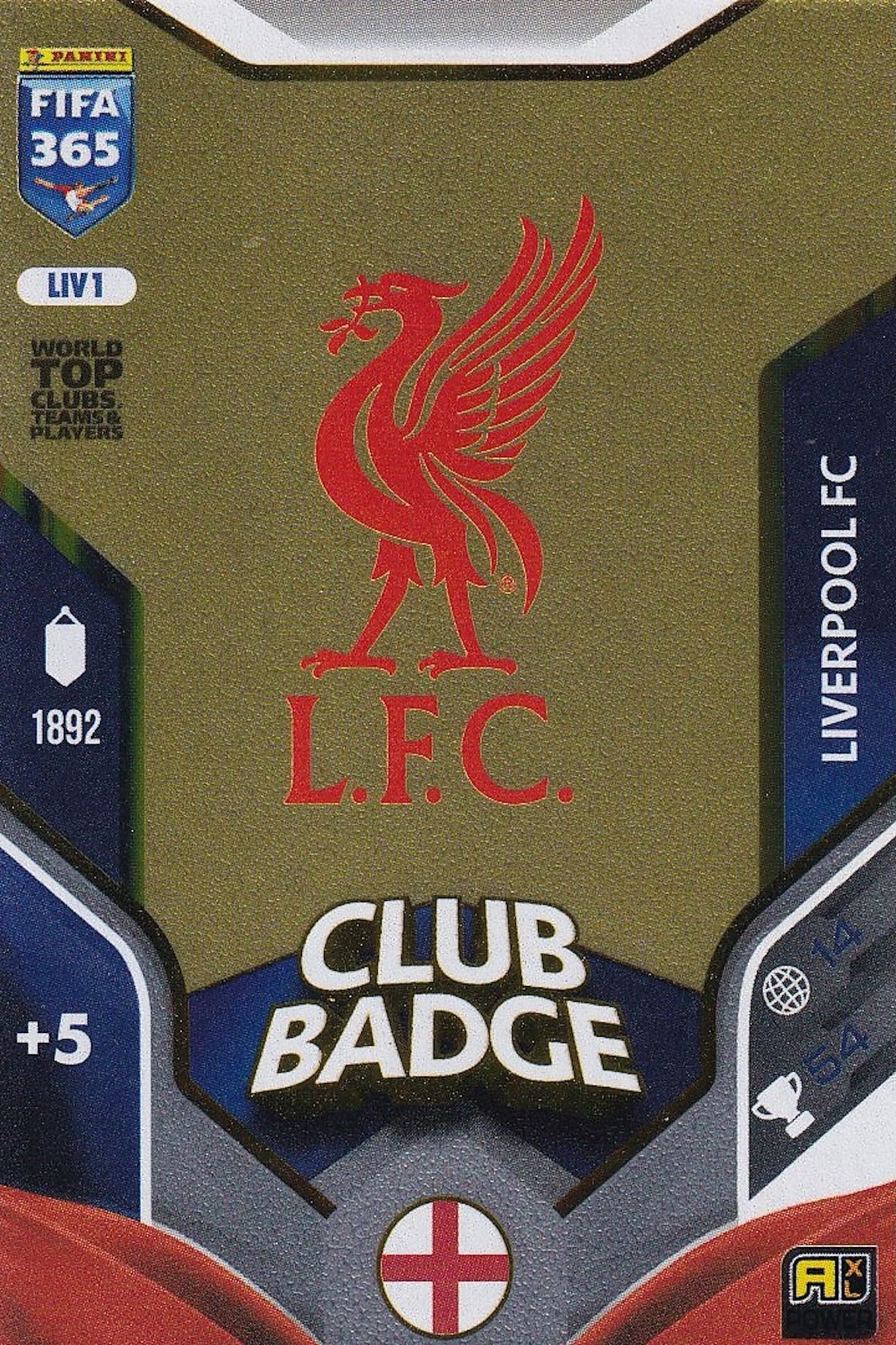 Liverpool FC Club Badge Card #LIV1 - Panini FIFA 365 Adrenalyn XL 2026