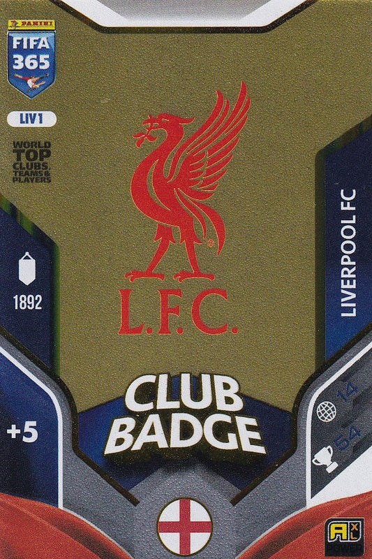 Liverpool FC Club Badge Card #LIV1 - Panini FIFA 365 Adrenalyn XL 2026