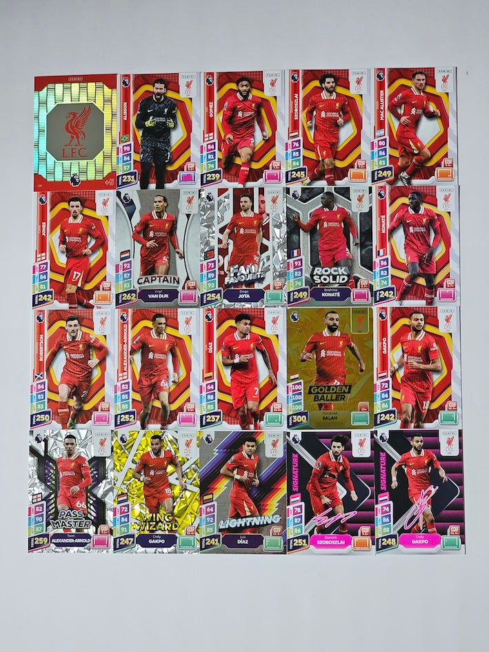 Liverpool FC Full Team Set - Panini Adrenalyn XL Plus 2025 with Golden Baller