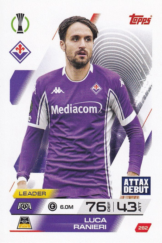 Luca Ranieri Leader Base Card #282, Attax Debut - Topps Match Attax 25/26 (2025/2026)