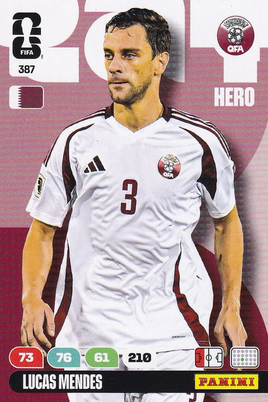 Lucas Mendes Hero Base Card #387 - FIFA WORLD CUP 2026 - Panini Adrenalyn XL - Qatar
