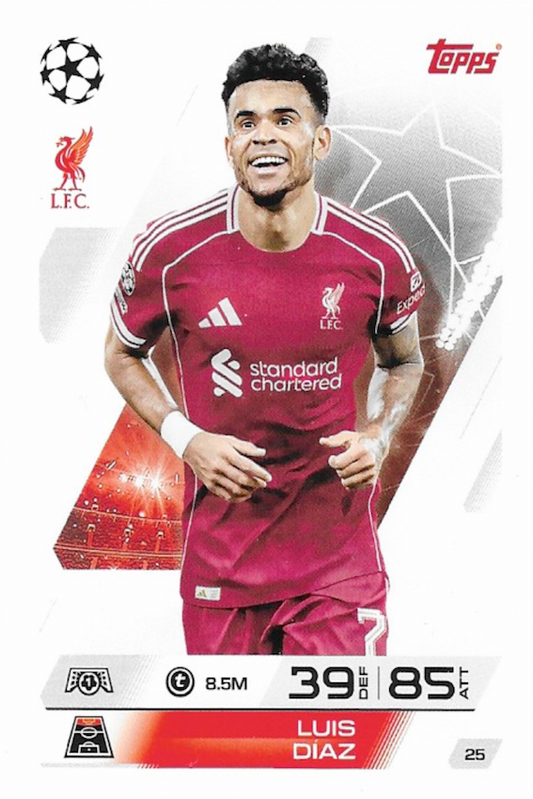 Luis Diaz Base Card #25 - Topps Match Attax 25/26 (2025/2026) Liverpool FC