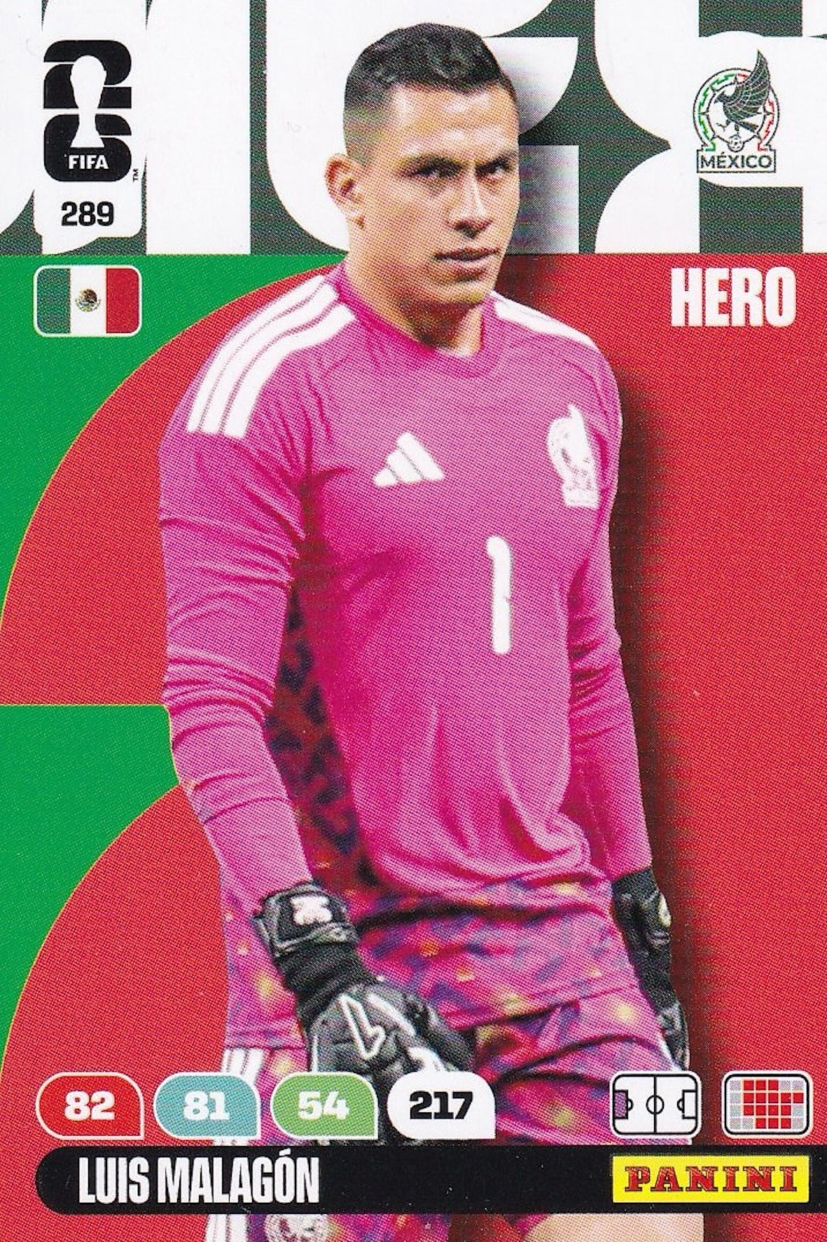 Luis Malagon Hero Base Card #289 - FIFA WORLD CUP 2026 - Panini Adrenalyn XL - Mexico