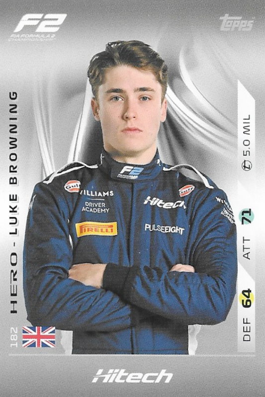 Luke Browning (F2 Teams) Card #182 - Topps F1 Turbo Attax 2025