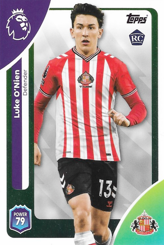 Luke O'Nien Rookie Card #347 - Topps Premier League 2025/26 RC (Sunderland)