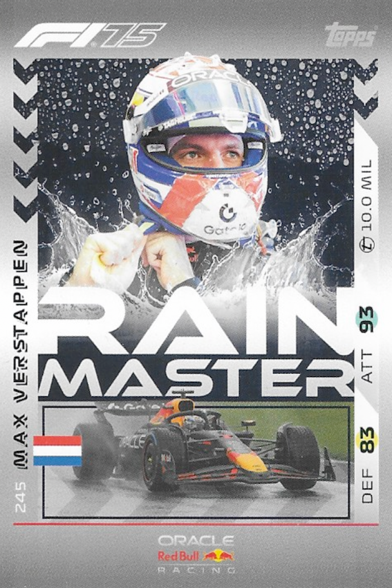 MAX VERSTAPPEN #245 - RAINMASTER Card - Topps F1 Turbo Attax 2025