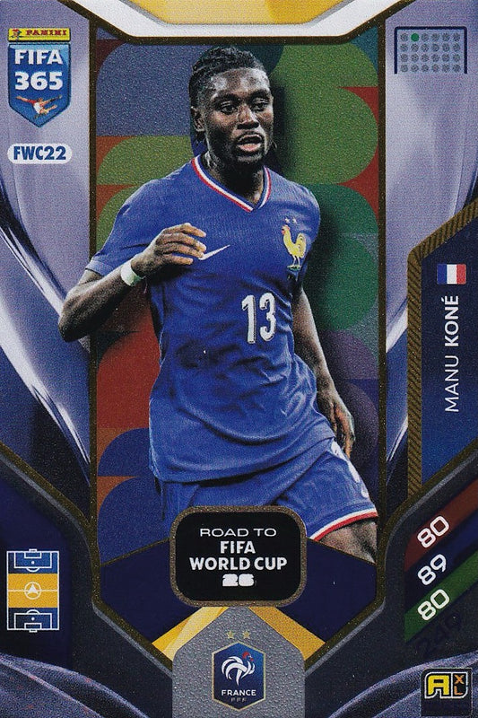 Manu Kone Road to FIFA World Cup Card #FWC22 - PANINI FIFA 365 2026 Adrenalyn XL