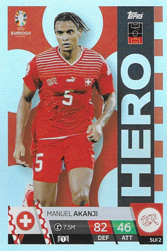 Manuel Akanji HERO Card #SUI2 - Topps Match Attax Euro 2024