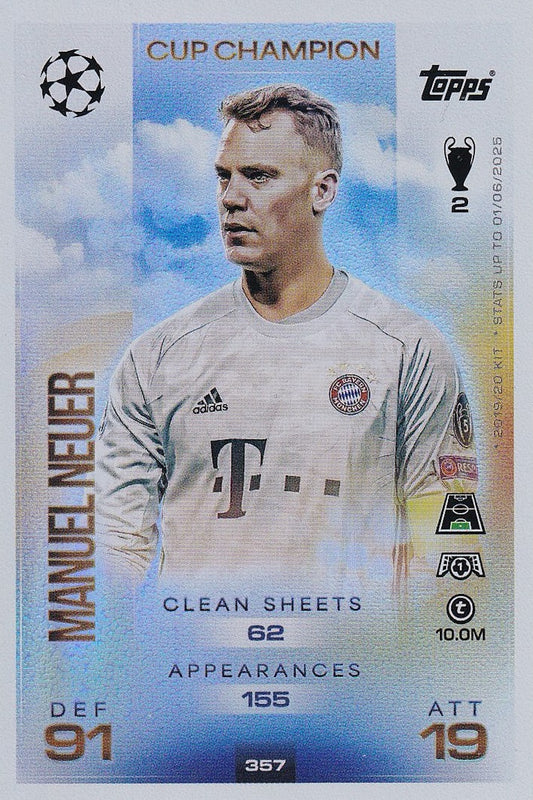 Manuel Neuer Cup Champion Card #357 - Topps Match Attal 25/26 (2025/2026) FC Bayern Munich