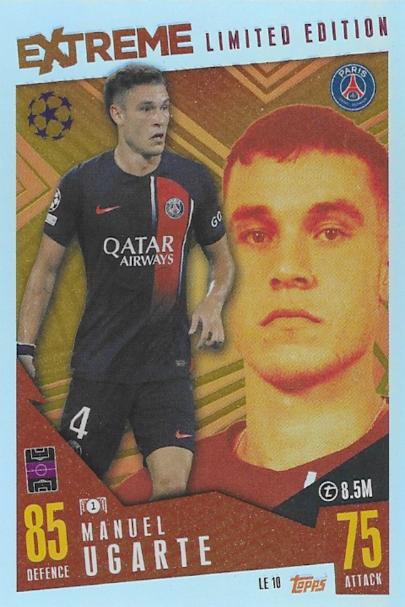 Manuel Ugarte EXTREME Limited Edition Card, No #LE10 - Topps Match Attax CL Extra 23/24 (PSG)