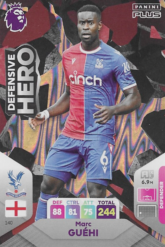 Marc Guehi Defensive Hero Card Number 140 - Adrenalyn XL Panini Premier League Plus