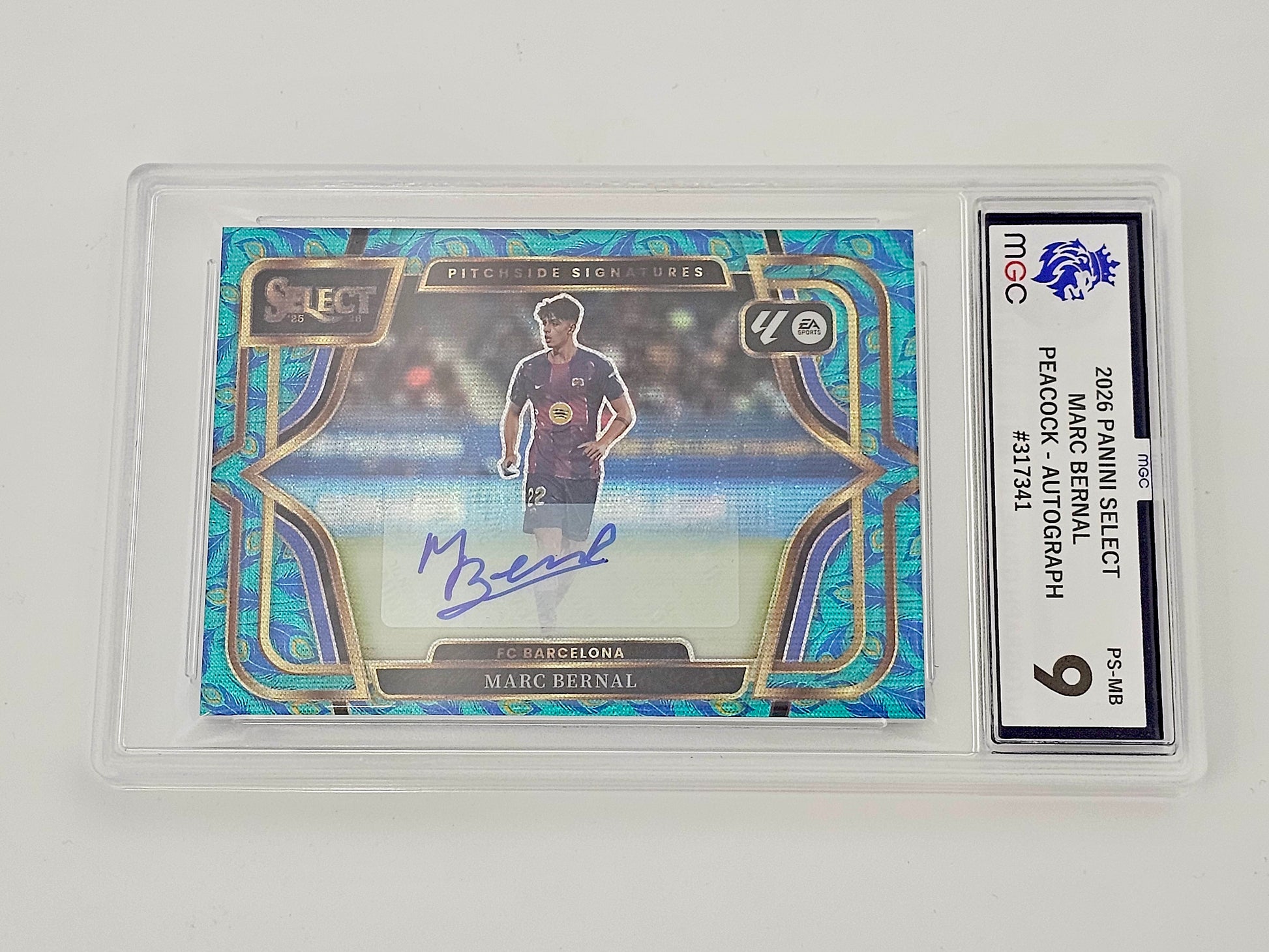 Marc Bernal Peacock Auto Rookie Card - FC Barcelona 2025-26 Panini Select - MGC 9 Graded
