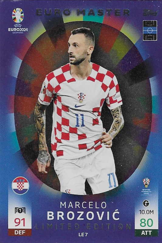 Marcelo Brozovic Limited Edition LE7 Card - Topps Match Attax Euro 2024 (Euro Master)