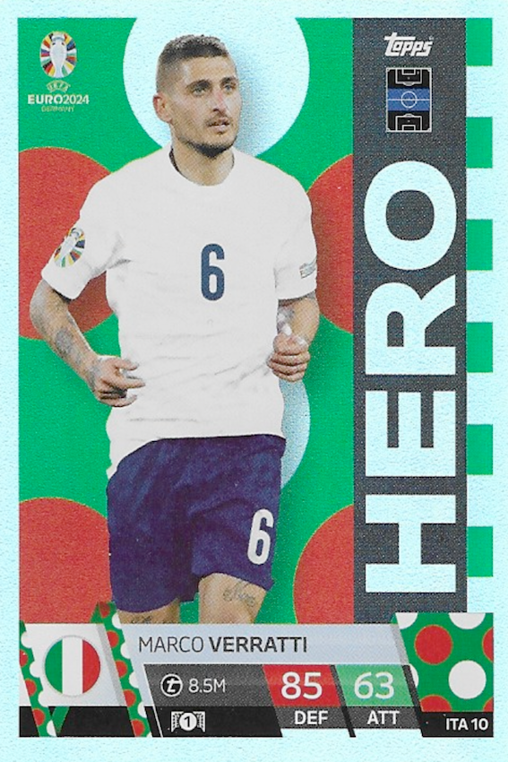 Marco Verratti HERO Card Number #ITA10 - Topps Match Attax Euro 2024