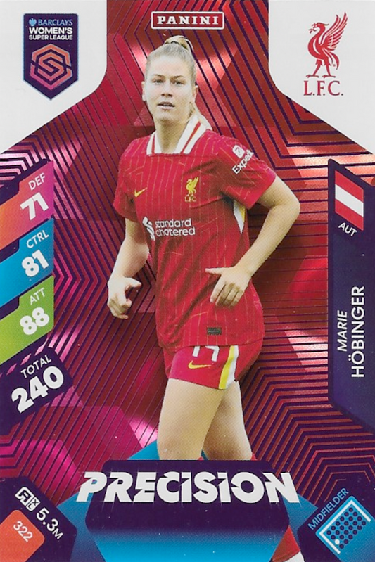 Marie Hobinger Precision Card #322 WSL 2025 Women's Super League - Panini Adrenalyn XL