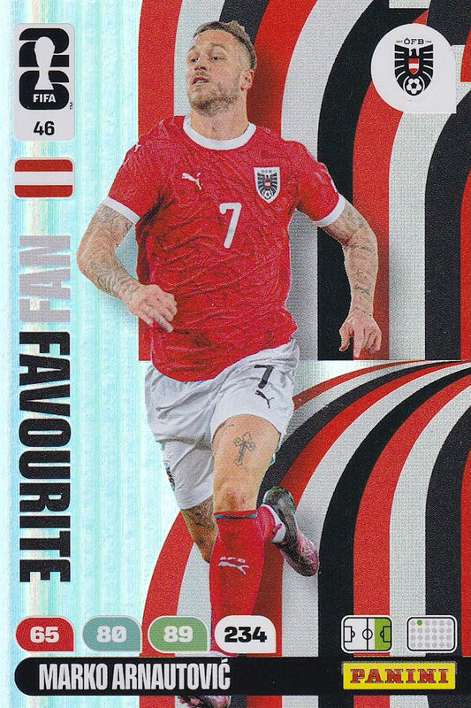 Marko Arnautović Fan Favourite Card #46 - FIFA WORLD CUP 2026 - Panini Adrenalyn XL - Austria