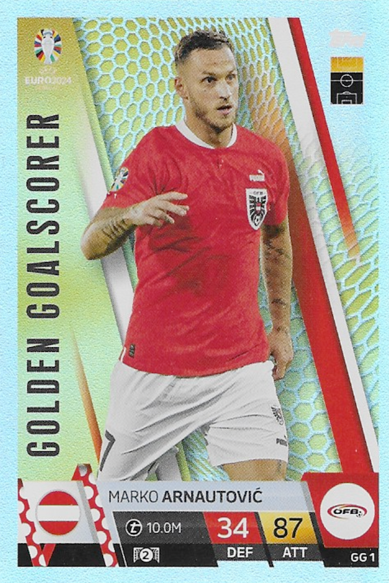 Marko Arnautovic Golden Goalscorer Card #GG1 - Topps Match Attax Euro 2024